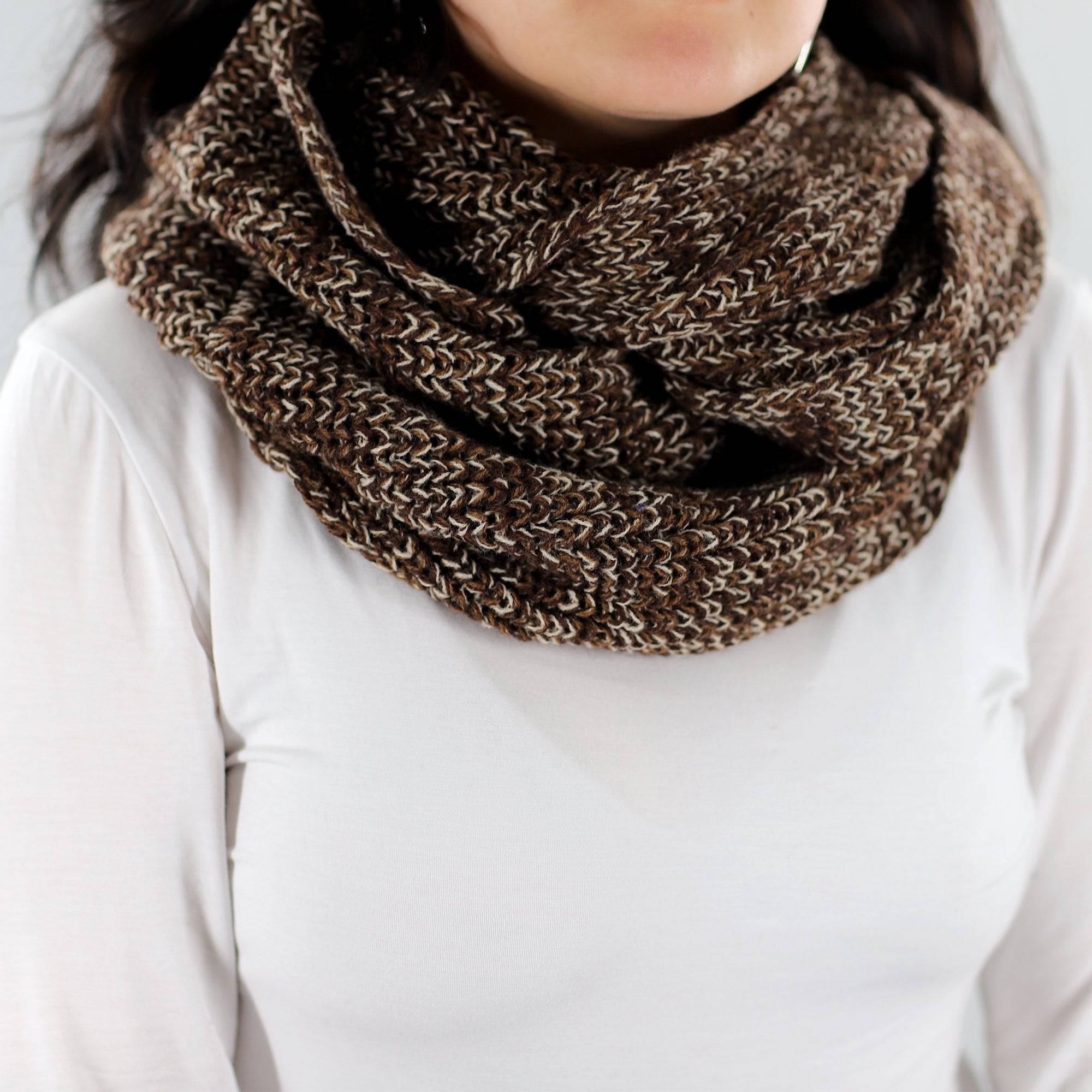 Marled Yarn Snood - Brown - Snood - La Fiorentina KT13-11725