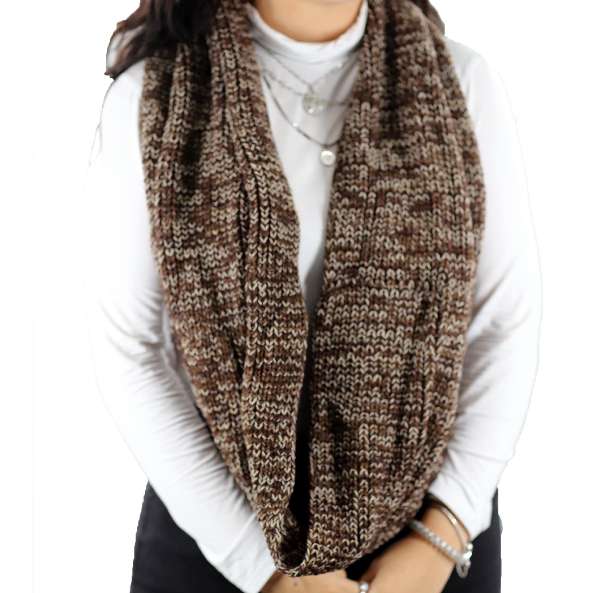 Marled Yarn Snood - Brown - Snood - La Fiorentina KT13-11725