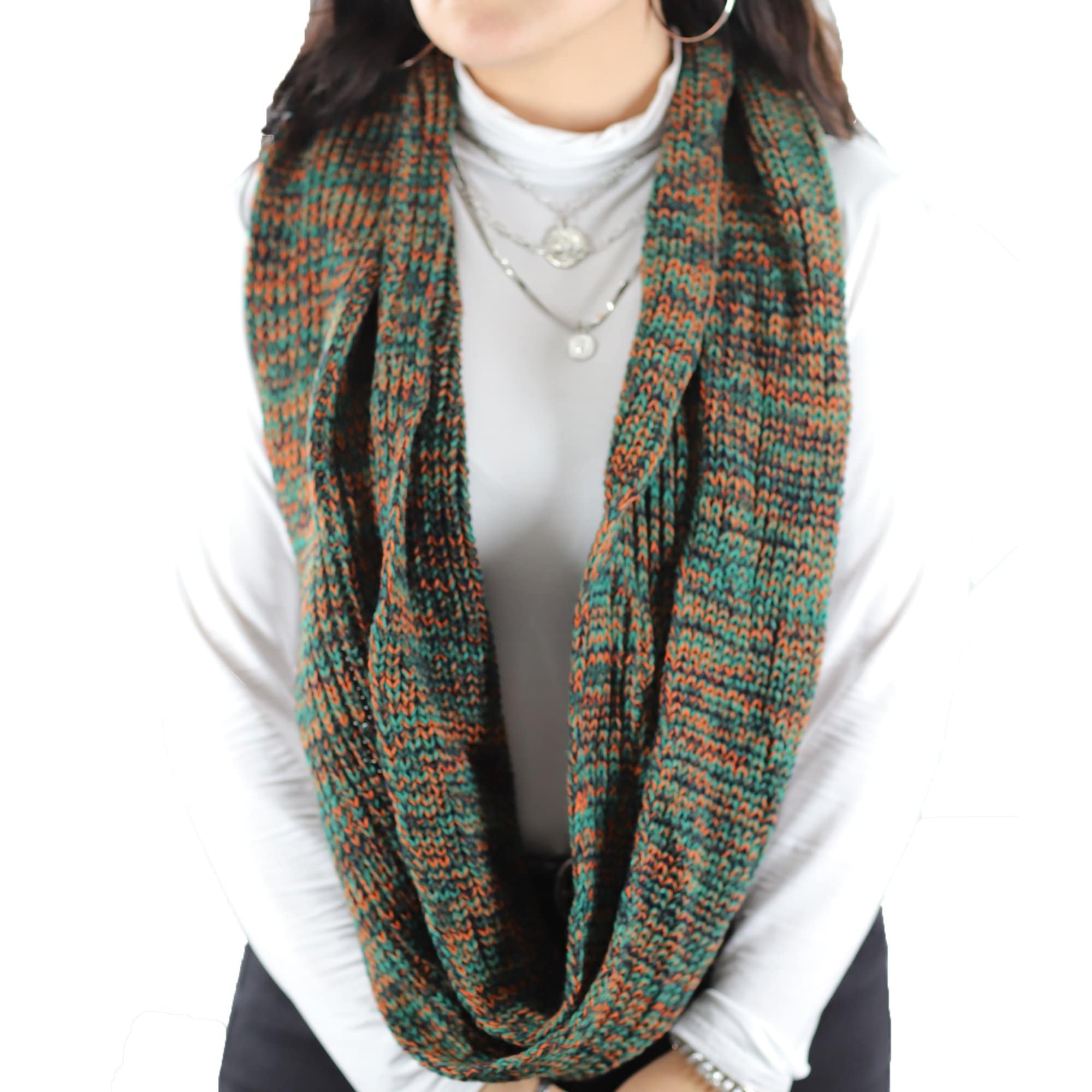 Marled Yarn Snood - Green - Snood - La Fiorentina KT13-11725