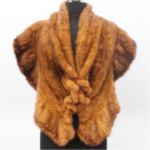 Mink Muffler with ruffles, hook closures to convert into a shrug - Fur Muffler - La Fiorentina BK-SG-501