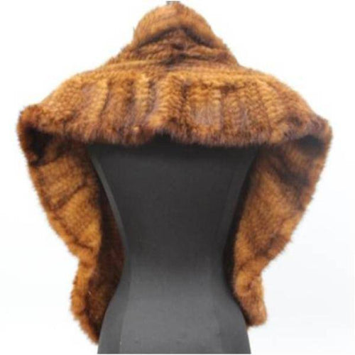 Mink Muffler with ruffles, hook closures to convert into a shrug - Fur Muffler - La Fiorentina BK-SG-501