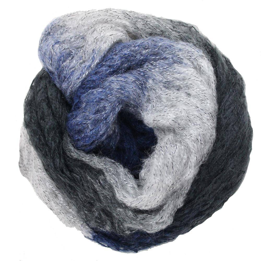 Mohair-like Space Dyed Infinity Muffler-Black/Navy/Grey Combo - Muffler - La Fiorentina KT12-1705S-F14