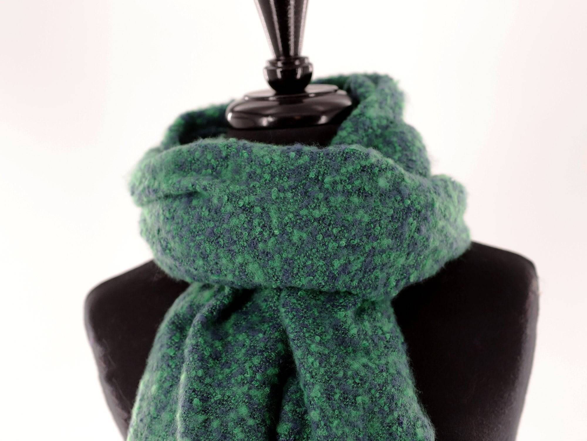 Muffler Scarf Plush with Fringe - Blue/Green - Muffler - La Fiorentina KT13-1165S