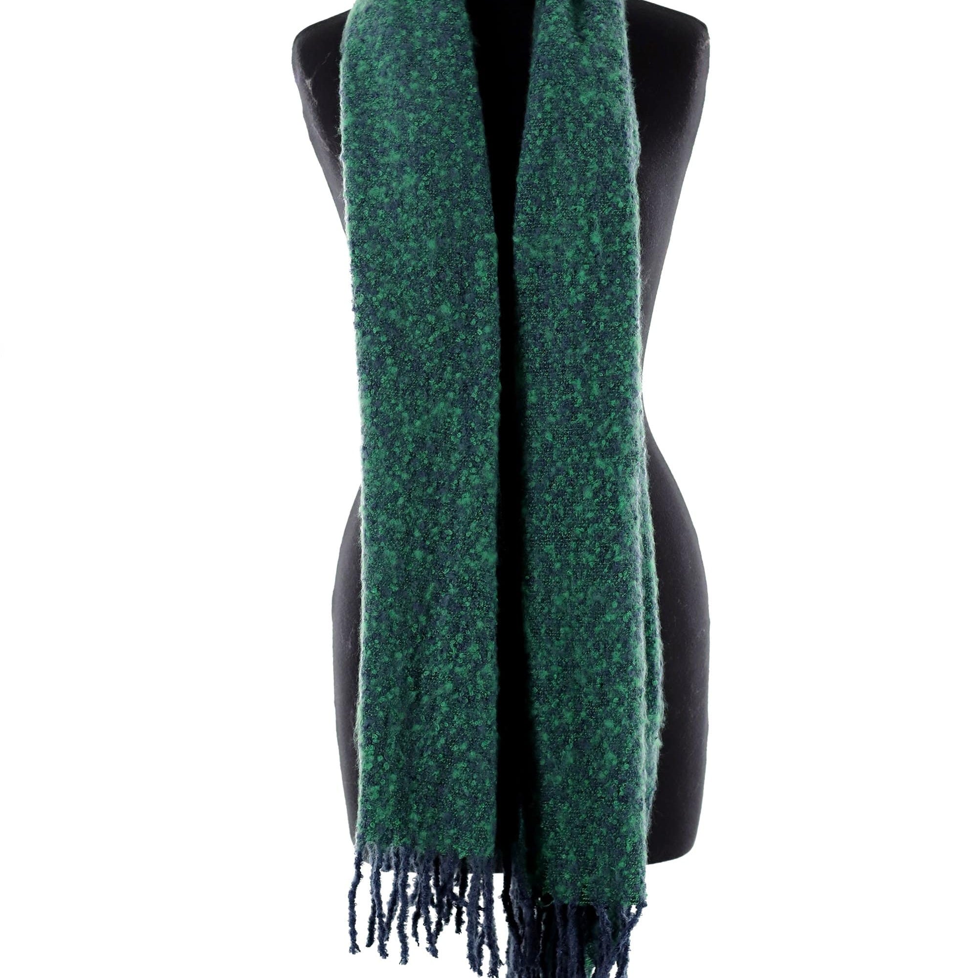 Muffler Scarf Plush with Fringe - Blue/Green - Muffler - La Fiorentina KT13-1165S