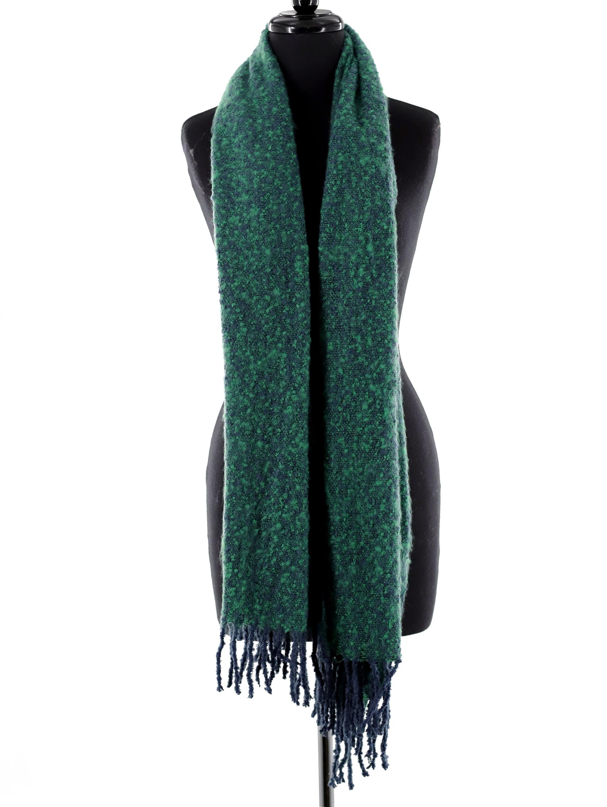 Muffler Scarf Plush with Fringe - Blue/Green - Muffler - La Fiorentina KT13-1165S