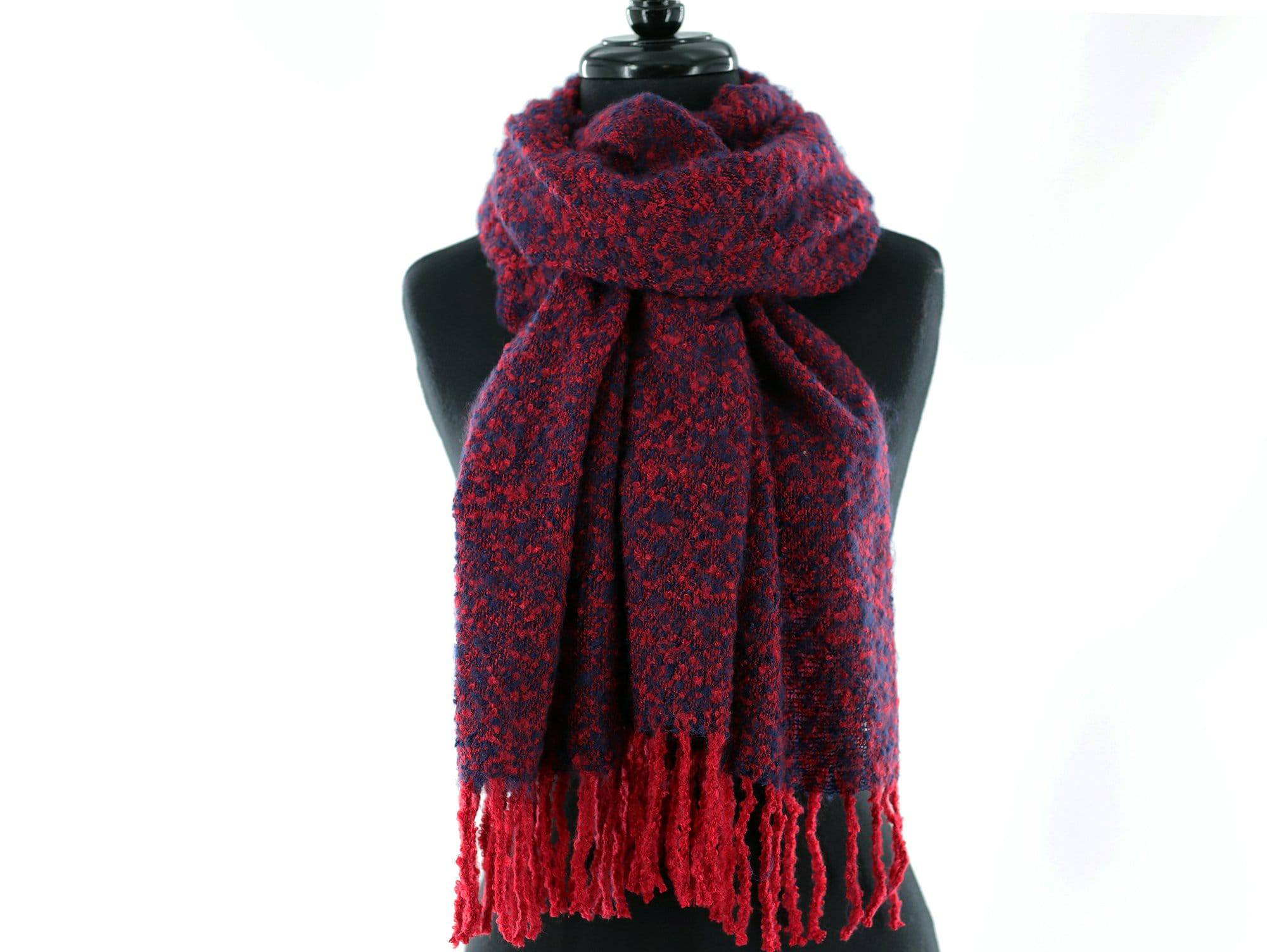 Muffler Scarf Plush with Fringe - Blue/Red – La Fiorentina