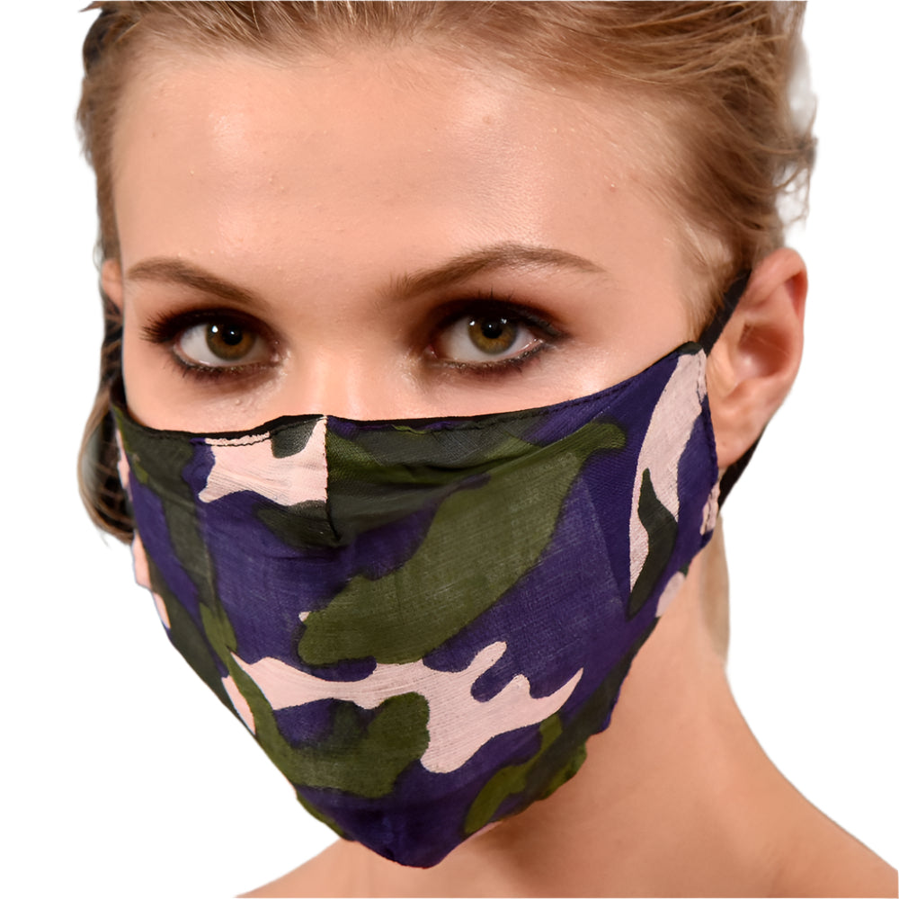 Multi Color Camo Print Face Mask - face-mask - La Fiorentina MASK#2