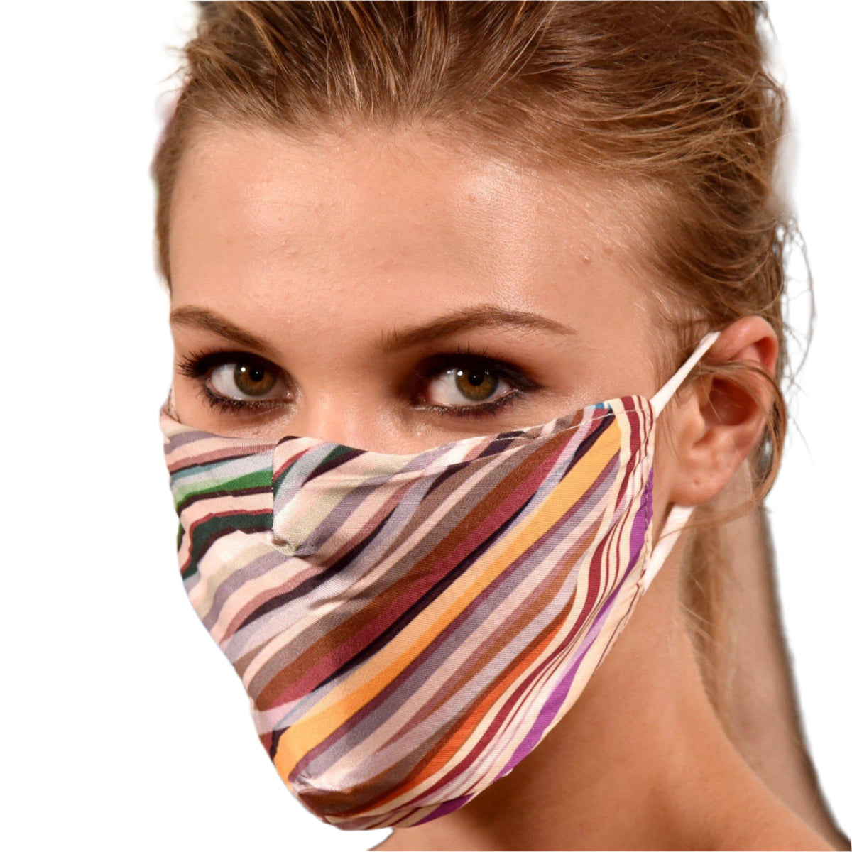 Multi Colored Stripe Print Face Mask - face-mask - La Fiorentina MASK#10