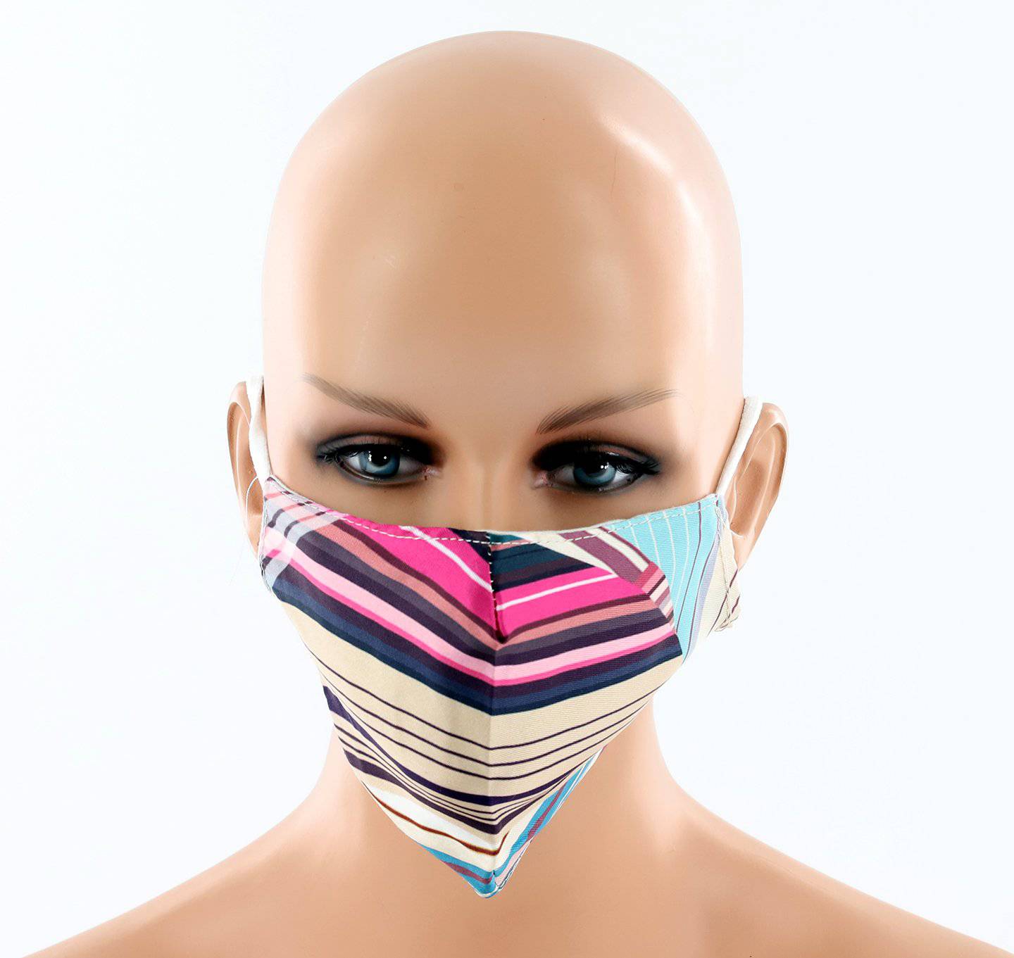 Multi Colored Stripe Print Face Mask - face-mask - La Fiorentina MASK#10