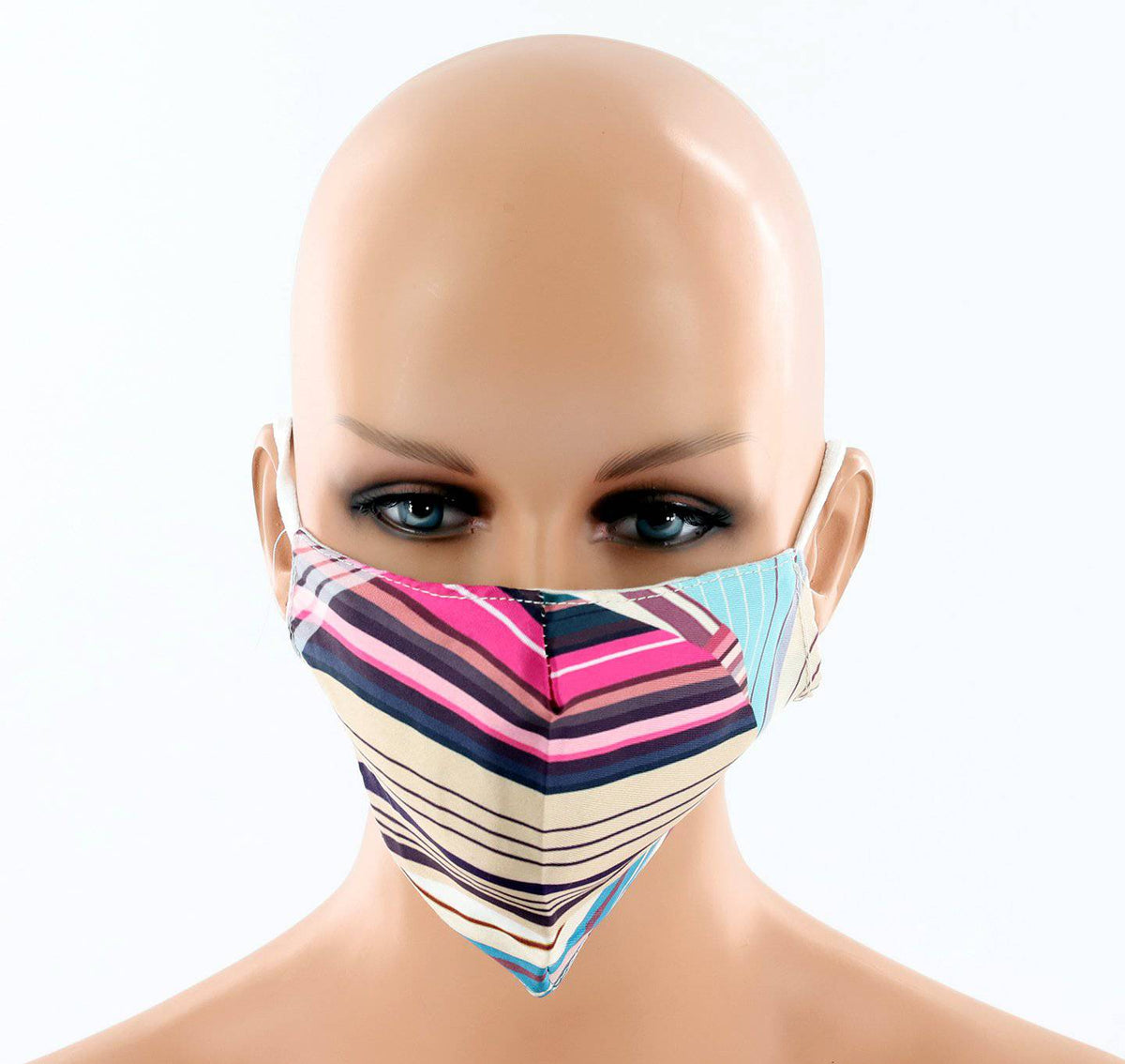 Multi Colored Stripe Print Face Mask - face-mask - La Fiorentina MASK#10