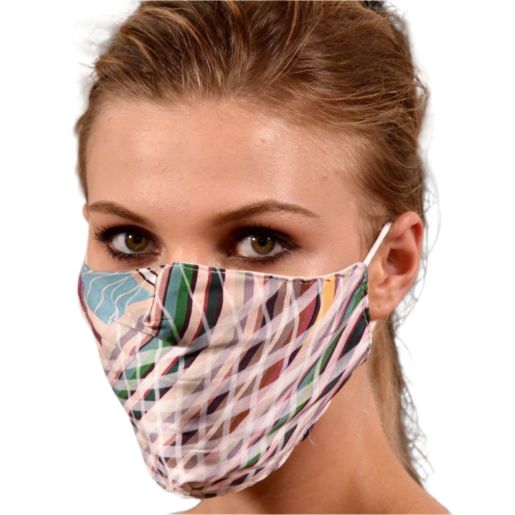 Multi Colored Stripe Print Face Mask | La Fiorentina