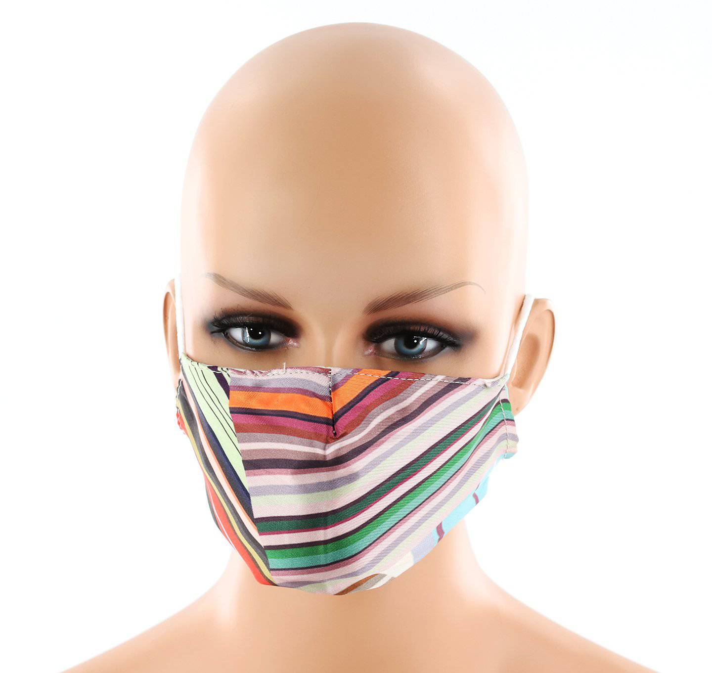 Multi Colored Stripe Print Face Mask - face-mask - La Fiorentina MASK#9