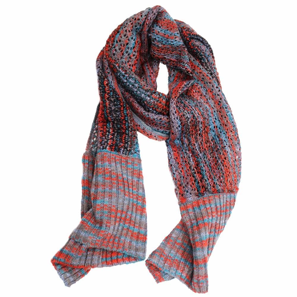 Multicolor marble knit scarf