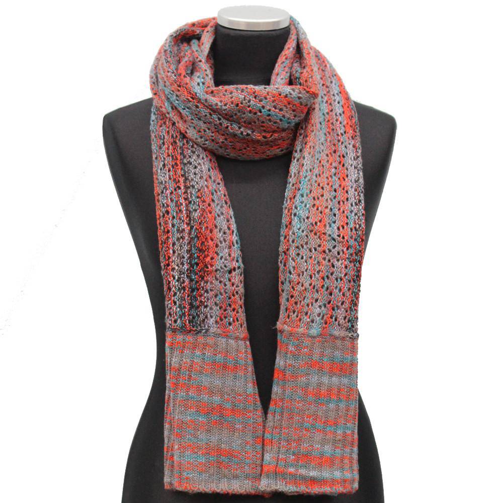 Multicolor marble knit scarf