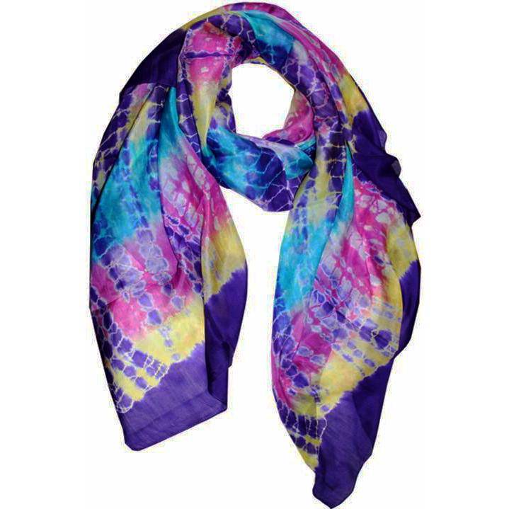 Multicolor Silk Tie Dye Scarf - Scarf - La Fiorentina EF-2730 multi