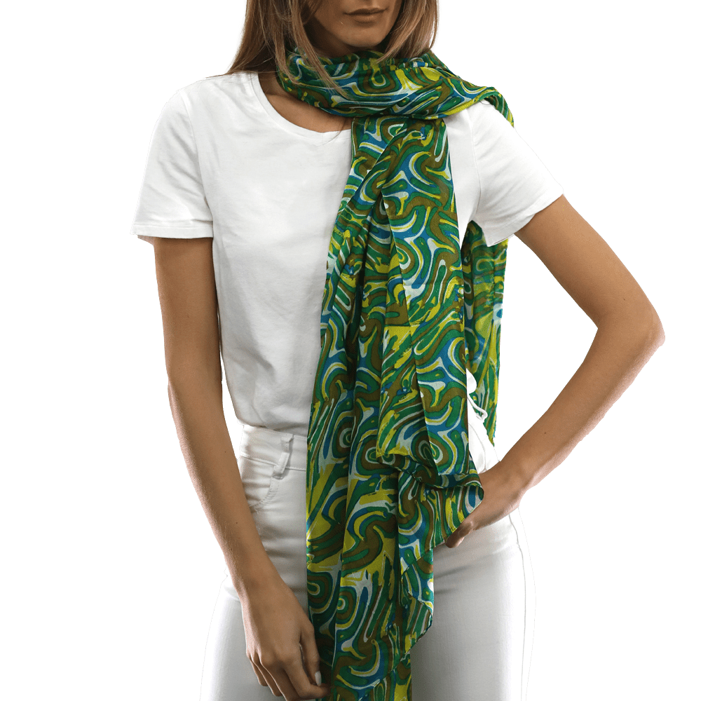 Multicolor Swirl Scarf - Green - Scarf - La Fiorentina EF-2673