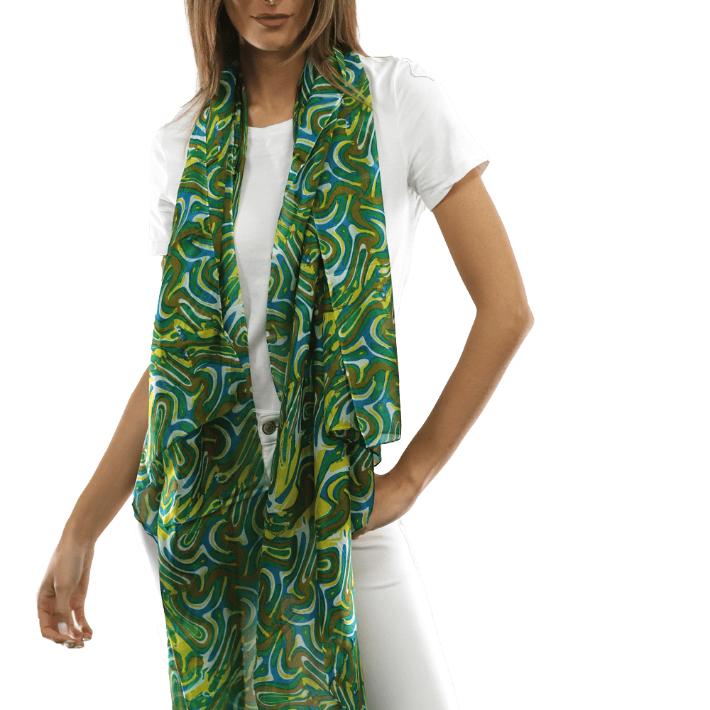 Multicolor Swirl Scarf - Green - Scarf - La Fiorentina EF-2673