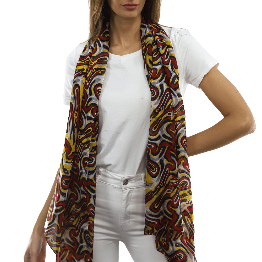 Multicolor Swirl Scarf - Red - Scarf - La Fiorentina EF-2673