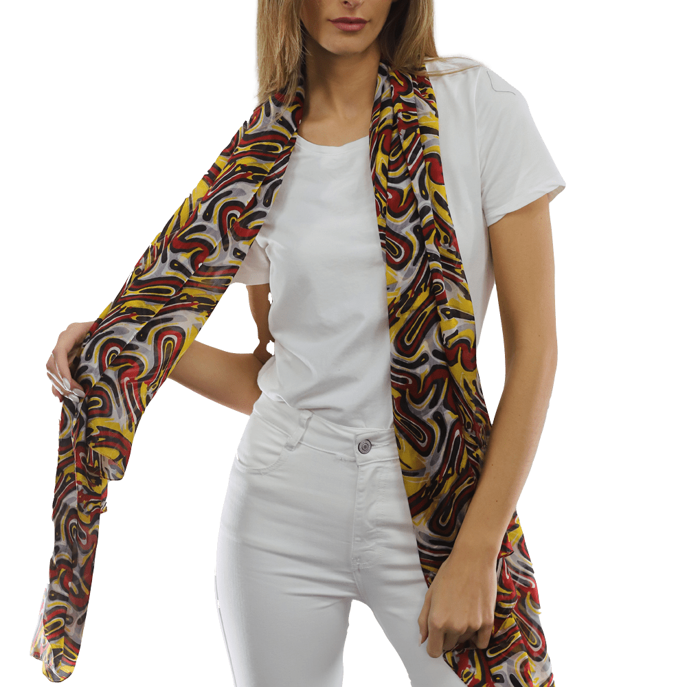 Multicolor Swirl Scarf - Red - Scarf - La Fiorentina EF-2673