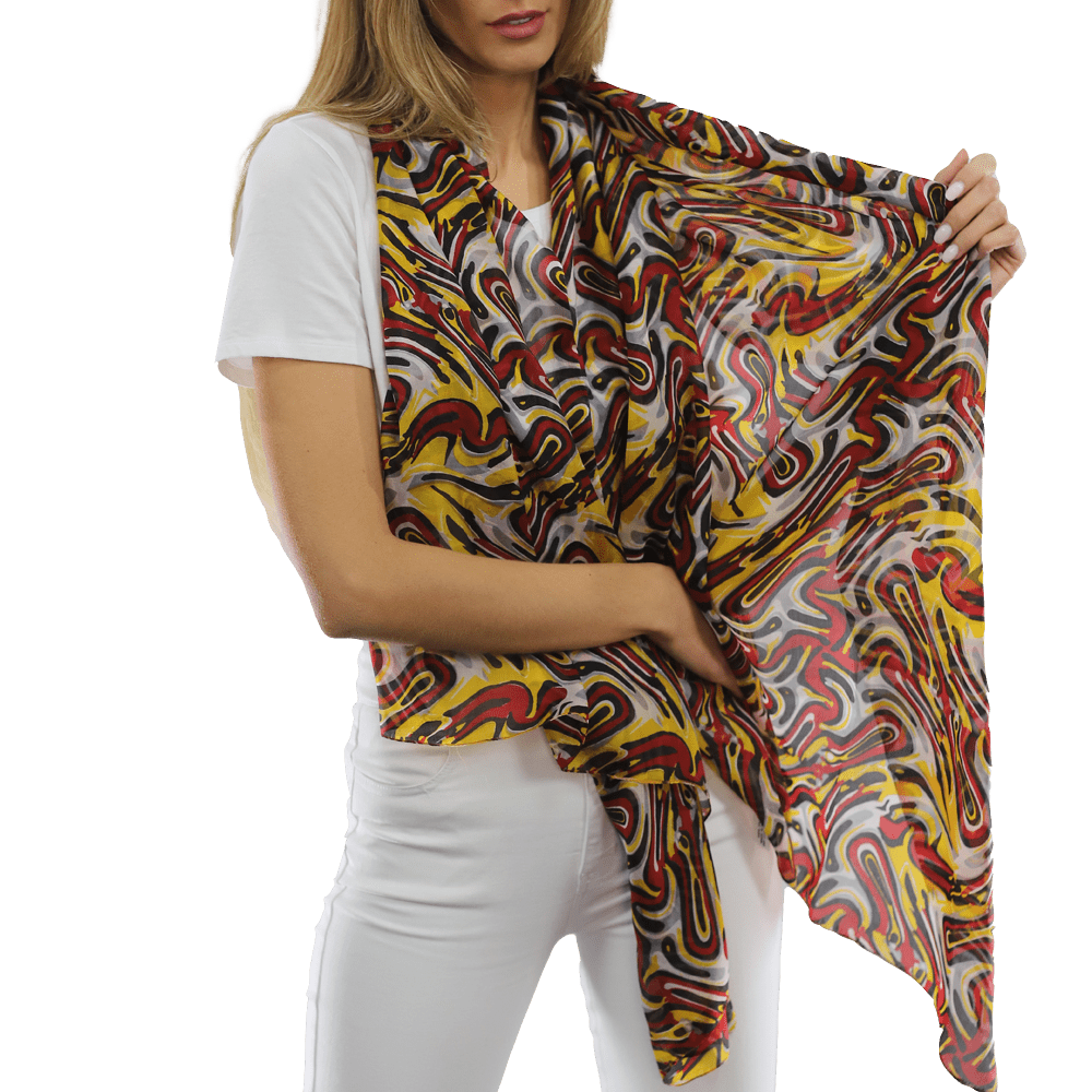 Multicolor Swirl Scarf - Red - Scarf - La Fiorentina EF-2673