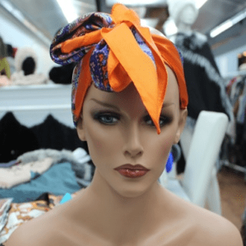 Neck/Hair Scarf - Citrus/Blue - Halter Top - La Fiorentina PS-1202