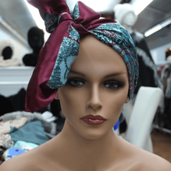 Neck/Hair Scarf - Fuchsia/Teal - Halter Top - La Fiorentina PS-1202