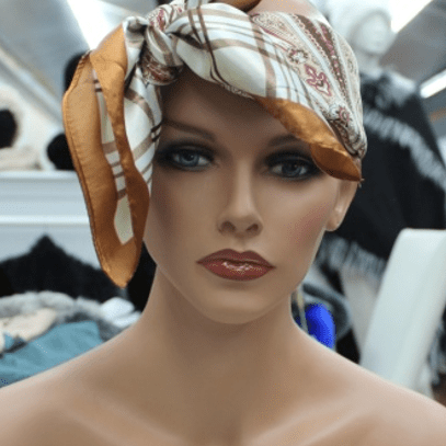 Neck/Hair Scarf - Light Brown - Halter Top - La Fiorentina PS-1204