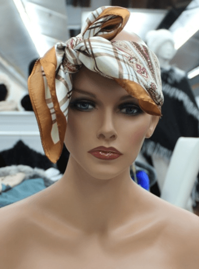 Neck/Hair Scarf - Light Brown - Halter Top - La Fiorentina PS-1204