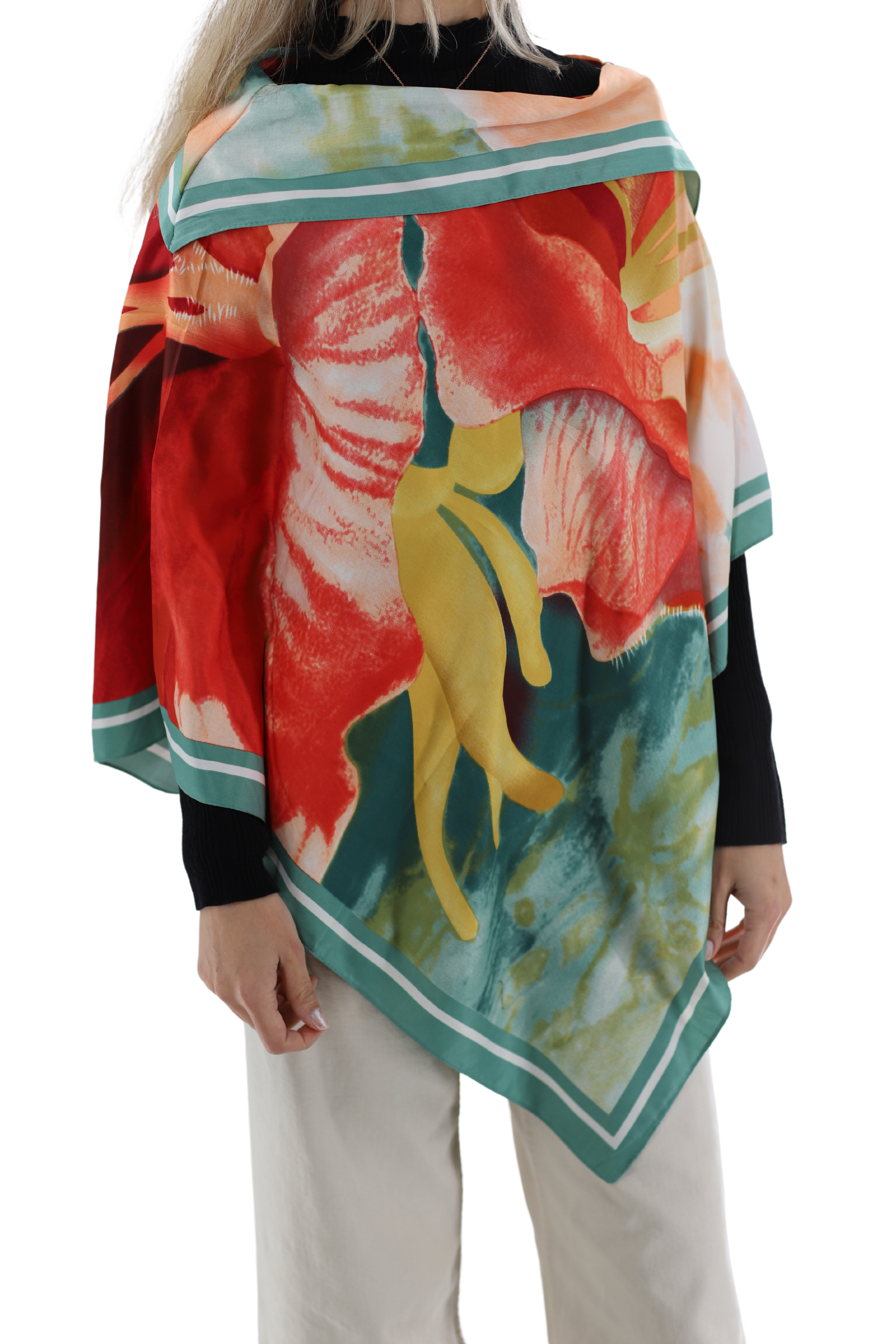ABSTRACT PRINT PONCHO