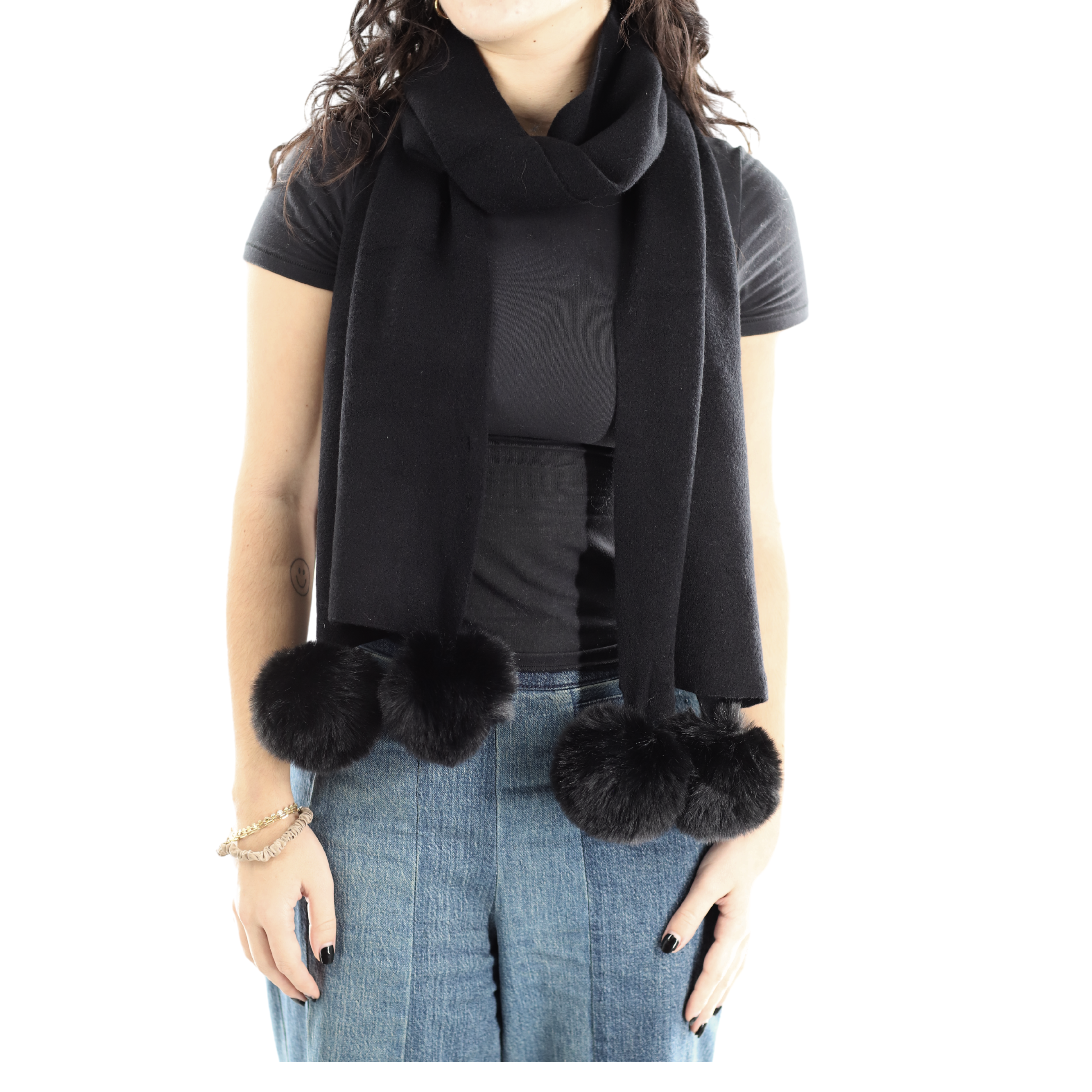 3PC KNIT SET - BLACK - ACCESSORIES - La Fiorentina