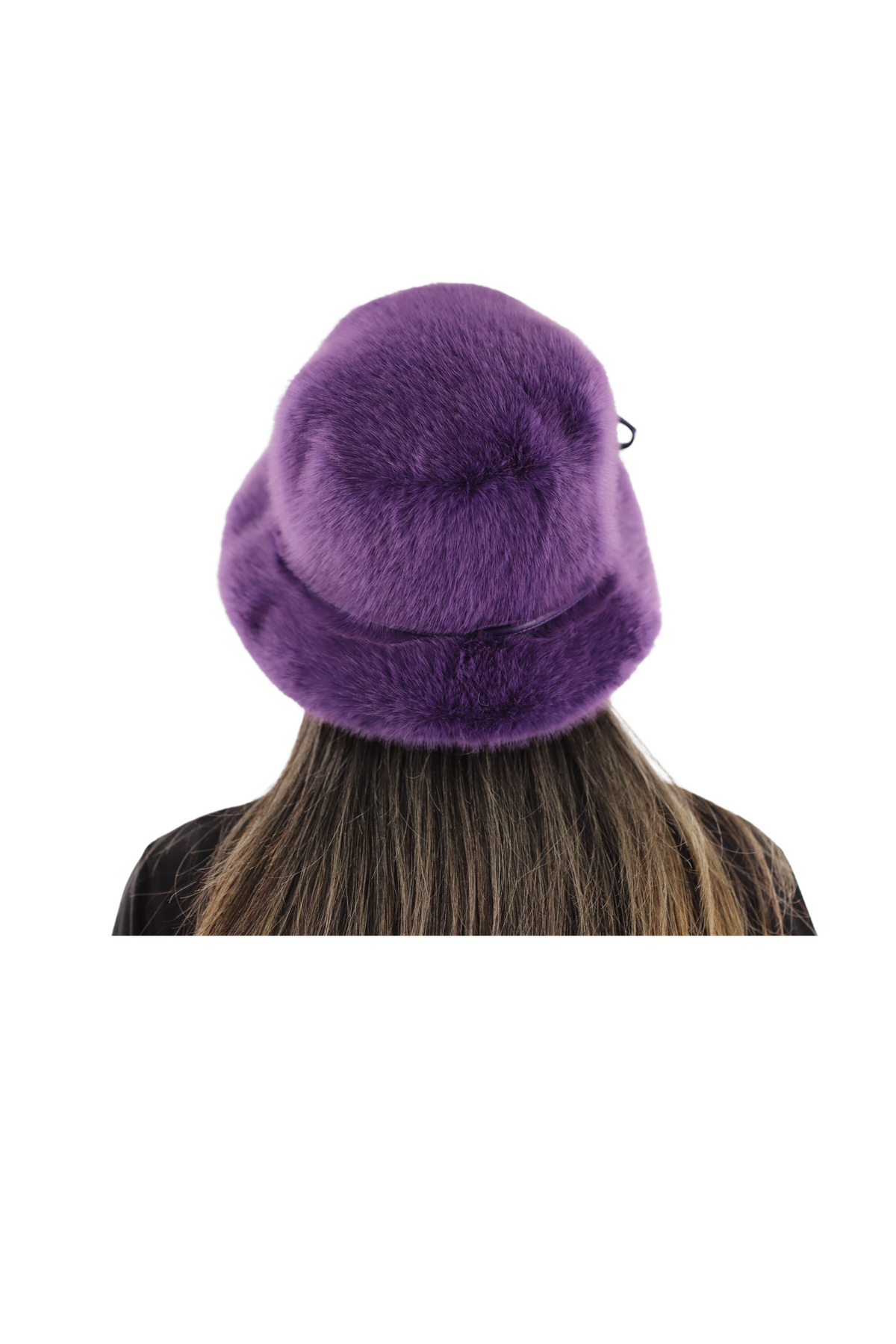 Purple faux fur bucket hat (OS) Purple Faux Fur Bucket Hat-Festival Hat-Floppy Hat-Fur Hat  main image 4
