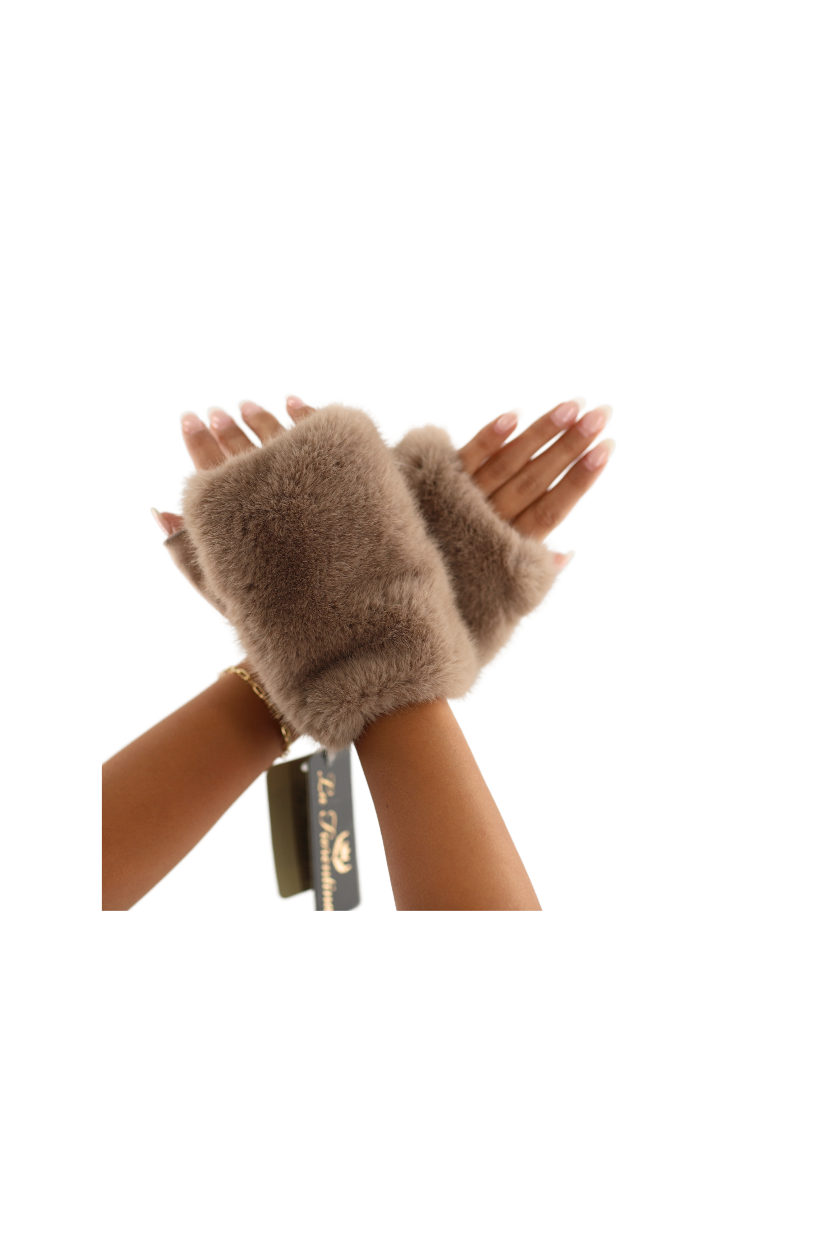 Faux Fur Fingerless Mittens