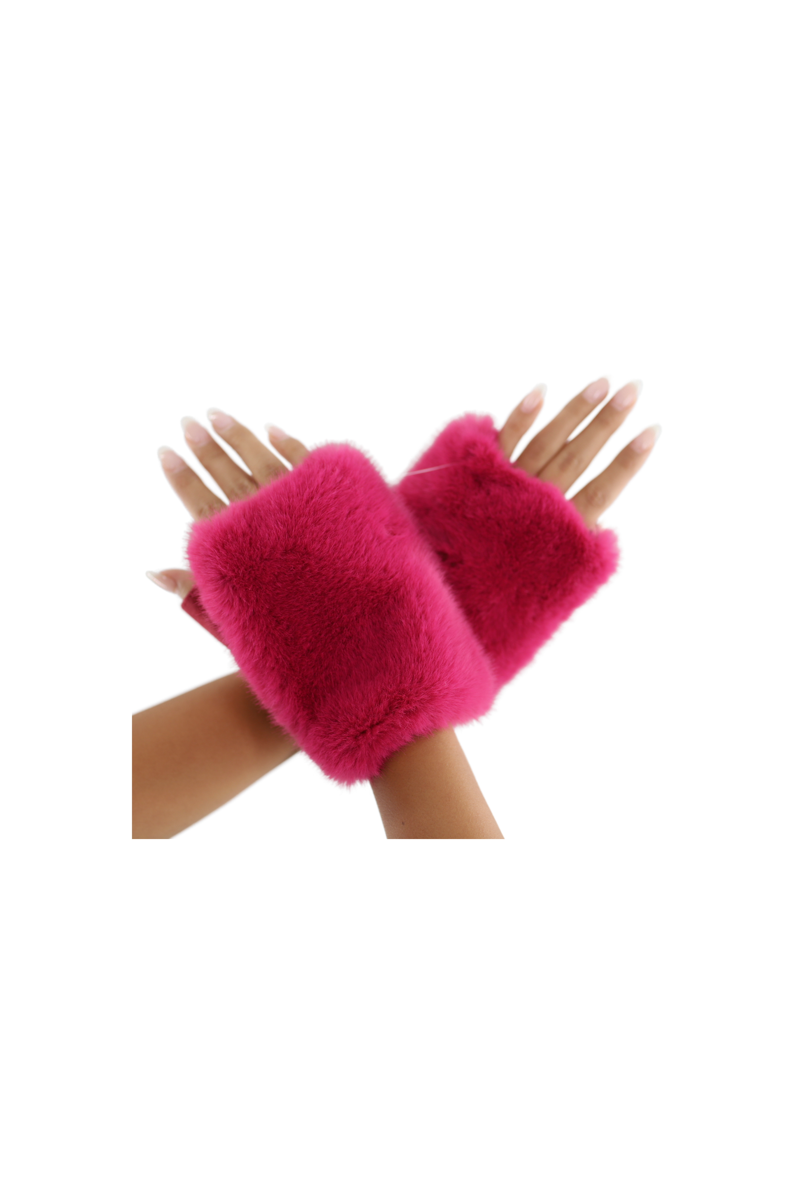 Faux Fur Fingerless Mittens