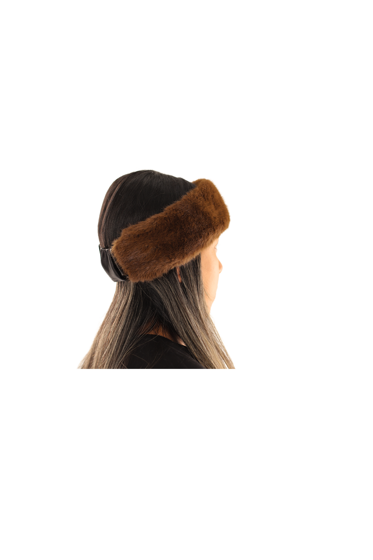 La Fiorentina Grey & White Fur Headband Faux Fur Headband – La Fiorentina main image 2