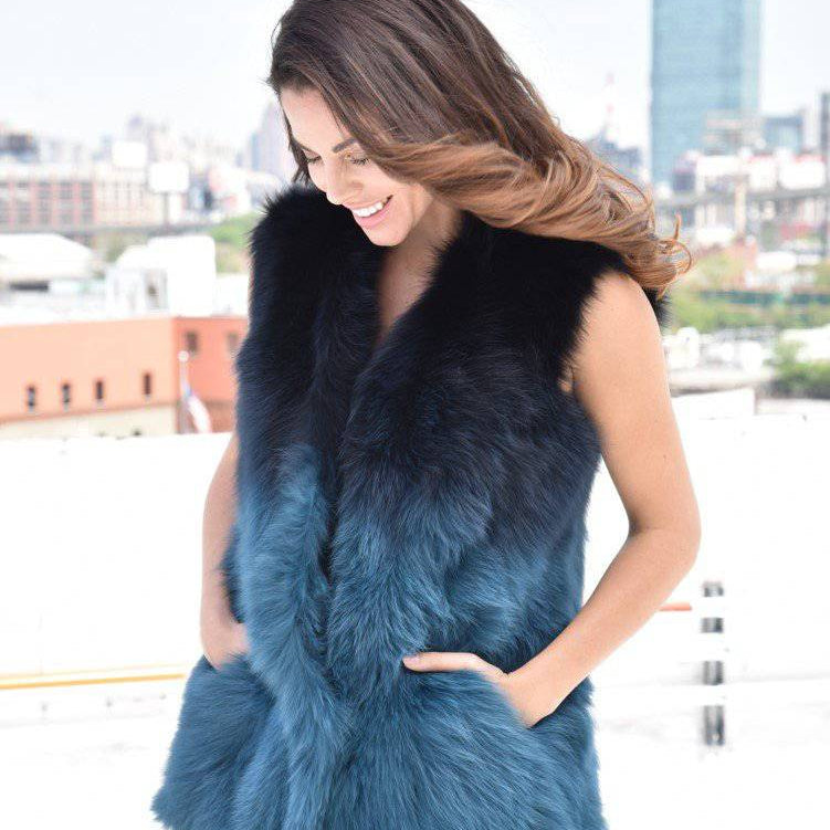 Ombre Fur Vest - Fur Vest - La Fiorentina Francine