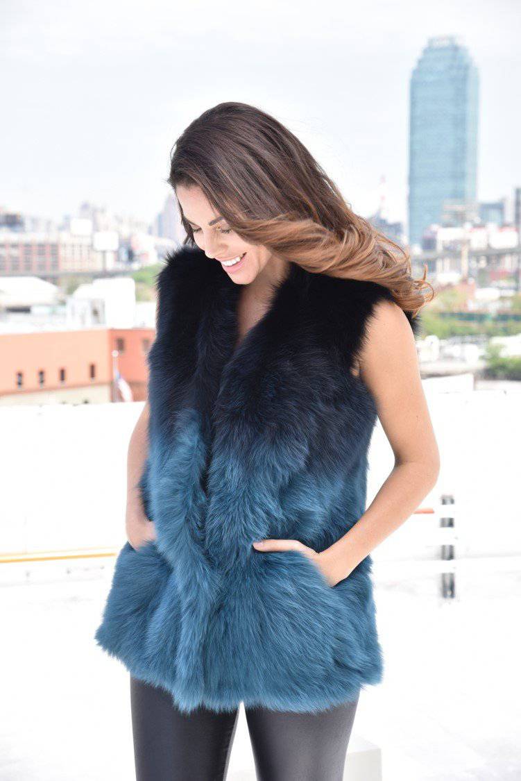Ombre Fur Vest - Fur Vest - La Fiorentina Francine
