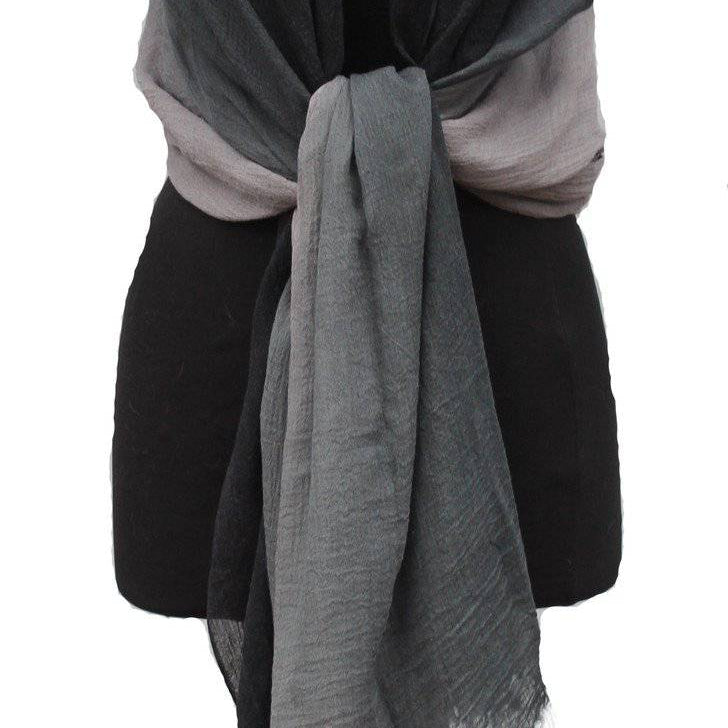 Ombre Lightweight Kimono Vest/Scarf - Charcoal - Wrap - La Fiorentina RYS143518-OMBRE