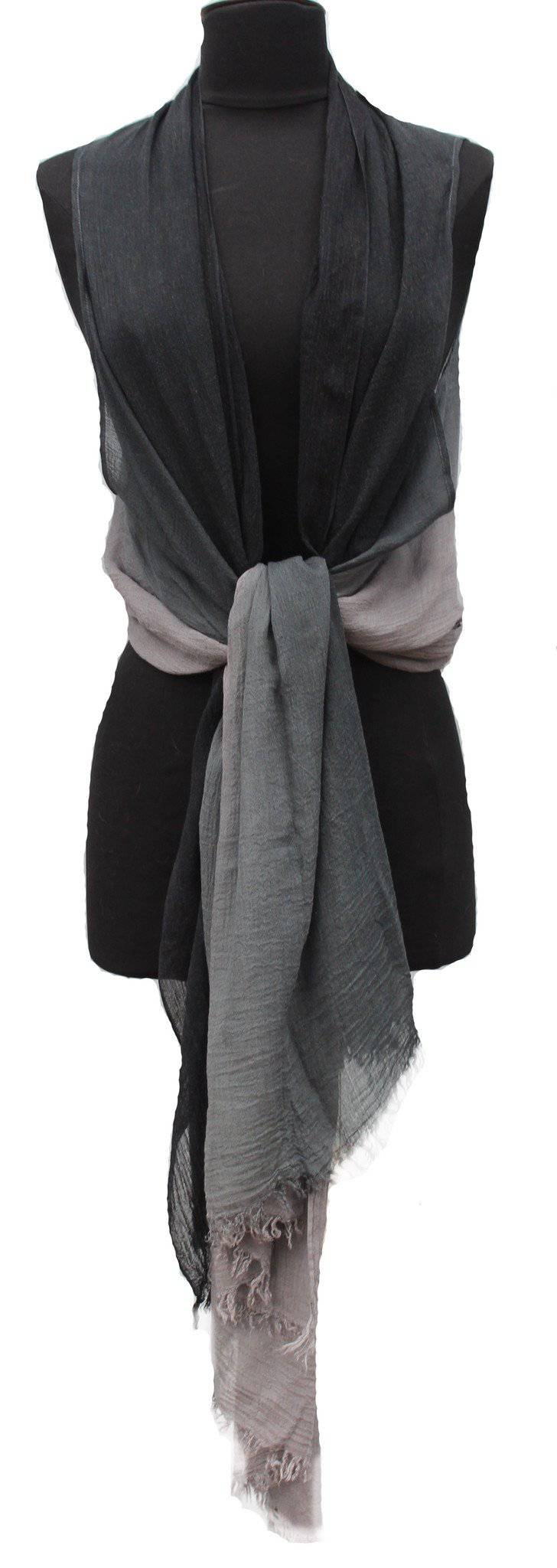 Ombre Lightweight Kimono Vest/Scarf - Charcoal - Wrap - La Fiorentina RYS143518-OMBRE