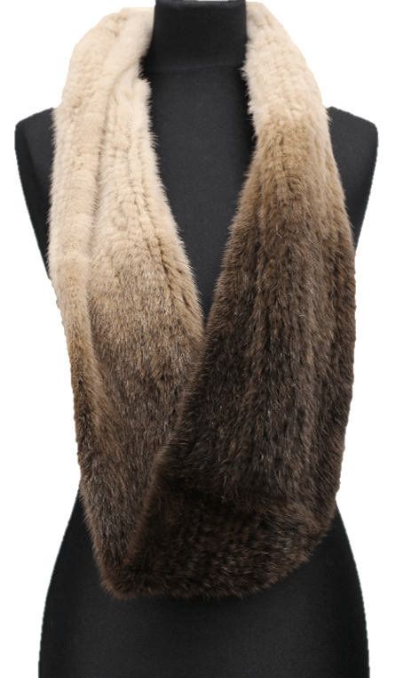 Ombre Mink Infinity Scarf - Coffee Ombre - Scarf - La Fiorentina MW-19A