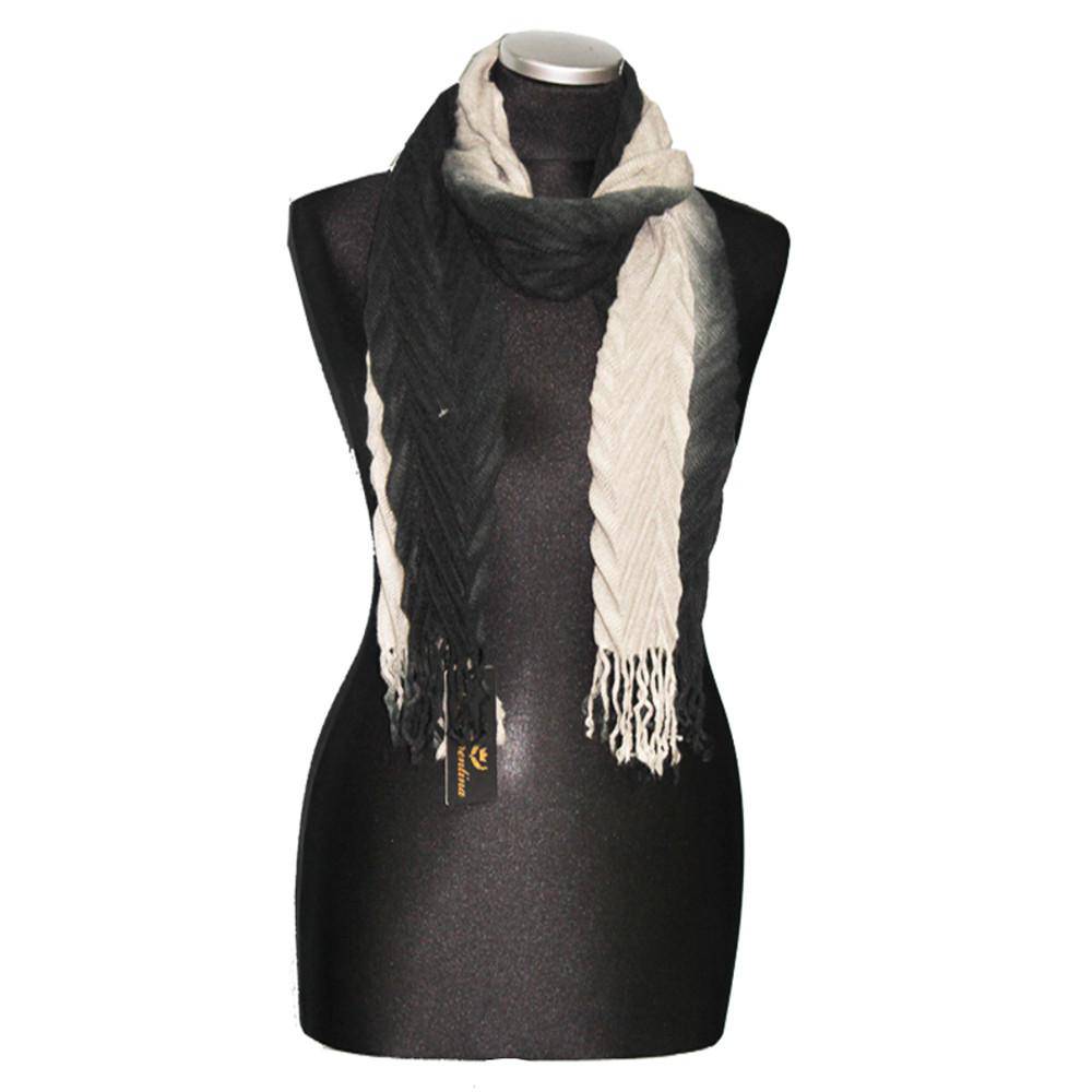 Ombre Pleated Muffler-Black/Grey - Muffler - La Fiorentina CNL55-F12