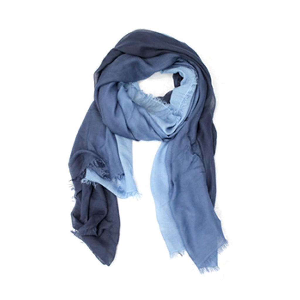 Blue Pacific Dream Cashmere and Silk Scarf in Navy Turquoise