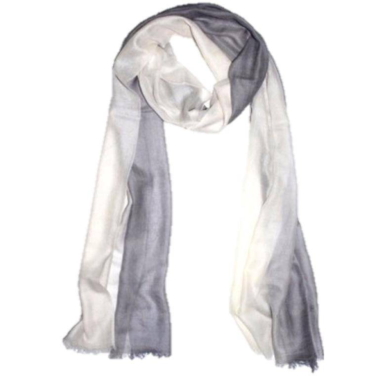 Ombre Scarf - Grey/Ivory - Scarf - La Fiorentina Q0913351