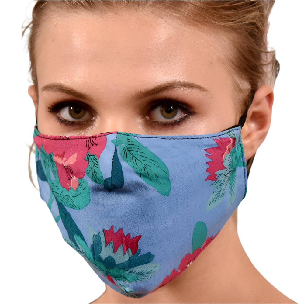 Oversized Floral Print Face Mask - face-mask - La Fiorentina MASK#19