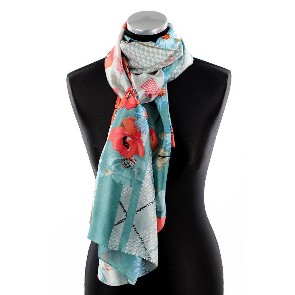 Oversized Floral Printed Scarf - Green - Scarf - La Fiorentina LDH01