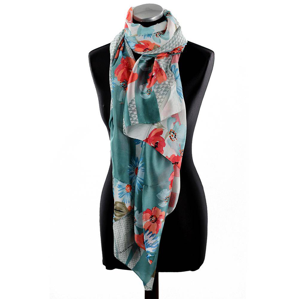 Oversized Floral Printed Scarf - Green - Scarf - La Fiorentina LDH01