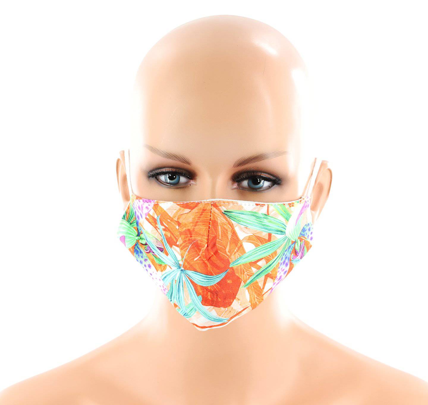 Oversized Multi Abstract Floral Print Face Mask - face-mask - La Fiorentina MASK#21