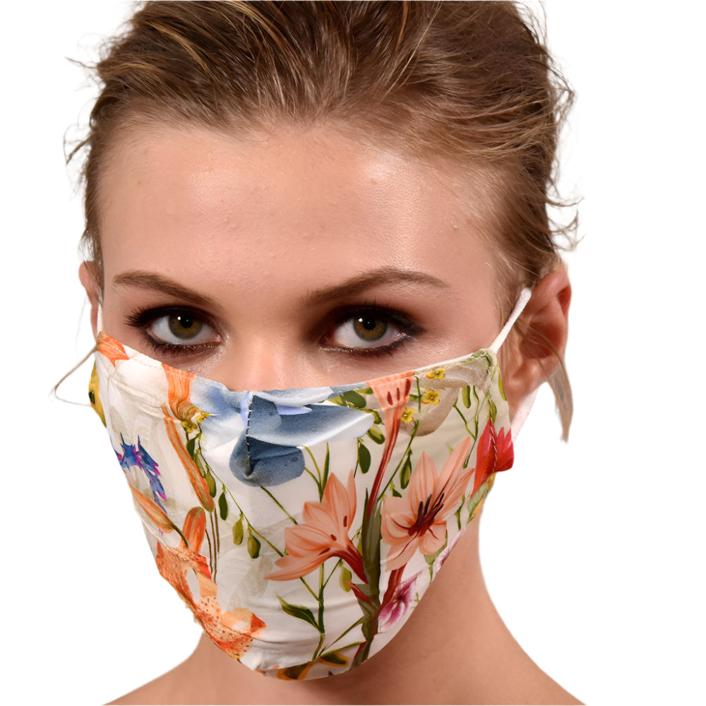 Oversized Multi Floral Print Face Mask - face-mask - La Fiorentina MASK#20