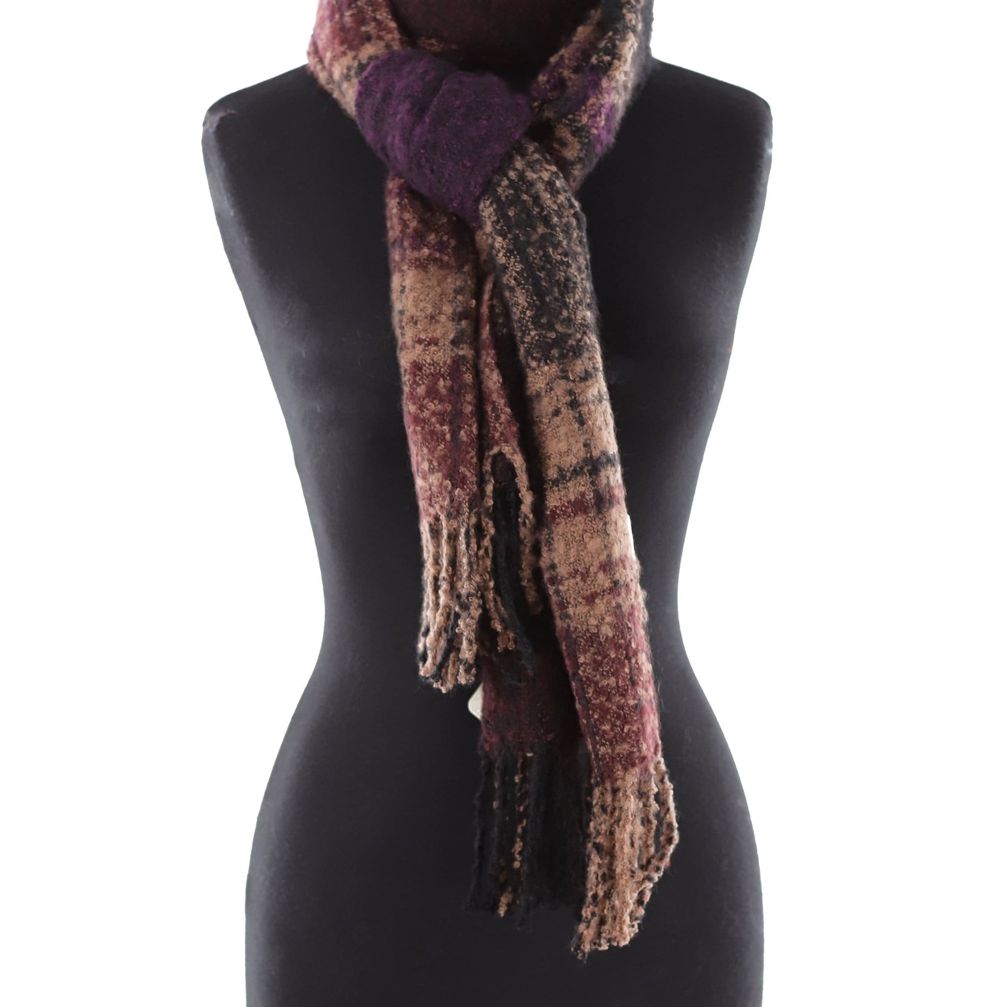 Oversized Plush Plaid Blanket Wrap - Amethyst Combo - Scarf - La Fiorentina DP08088