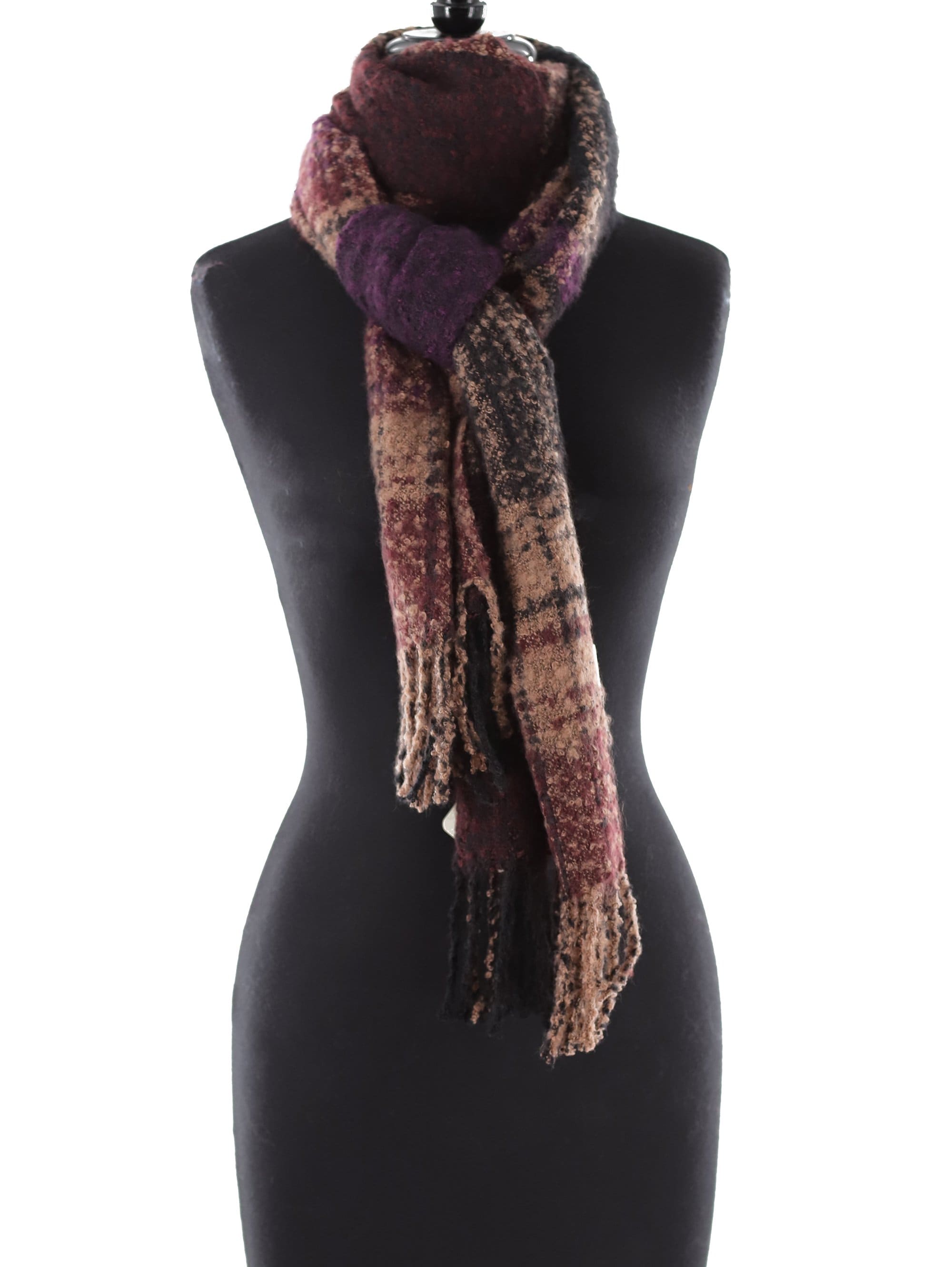 Oversized Plush Plaid Blanket Wrap - Amethyst Combo - Scarf - La Fiorentina DP08088