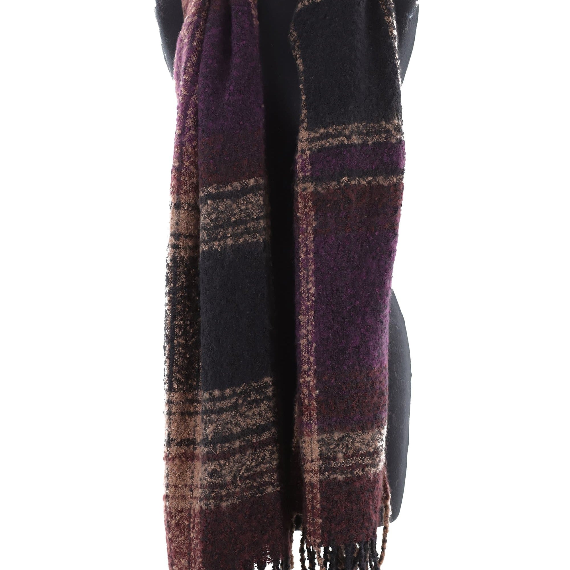 Oversized Plush Plaid Blanket Wrap - Amethyst Combo - Scarf - La Fiorentina DP08088